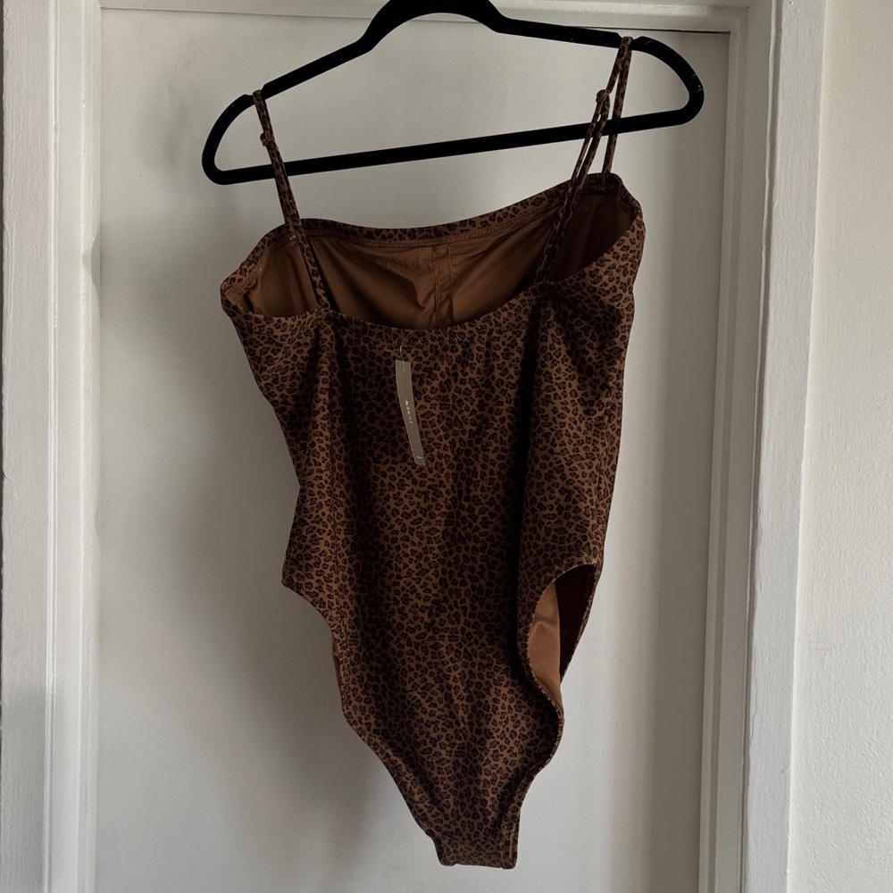 Brown Leopard Print One-Piece Swimsuit - Picture 4 of 8